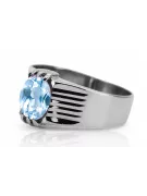 Anneau Aigue-marine Argent sterling 925 Vintage vrc007s